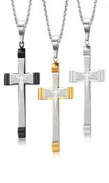 Pendant Necklaces 316L Stainless Steel INRI Jesus Necklace For Male Bible Verse Collar Hombre Wholesale6682263