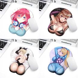 s Wrist Rests 2022 Japanese animation 3D mouse pad Wrist strap Cartoon cute Big chest Y240419