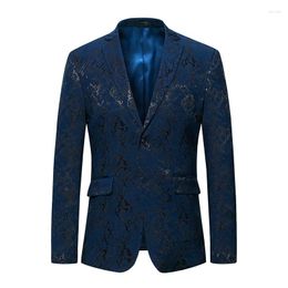 Men's Suits Brand Clothing Men Golden Stamping Suit Male Slim High Quality Business Blazers Groom's Wedding Dress Jacket