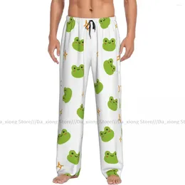 Men's Sleepwear Mens Casual Pajama Long Pant Loose Elastic Waistband Cute Frog Cozy Home Lounge Pants