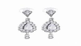 2018 Winter New Collection 925 Sterling Silver Tear Drop Dangle Earrings with Clear CZ Fits European P Style Jewelry Fashion Earrings6235279