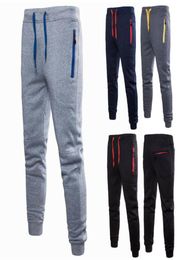 Mens Sports Long Pants Slim Fit Joggers Jogging Bottom Fleece Gym Winter Skinny Pants Zip Pockets Running Trousers T2006123514683