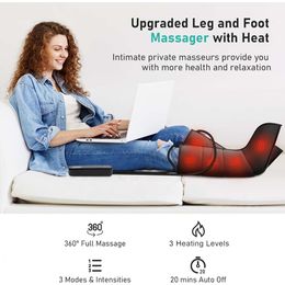 QUINEAR Leg Massager with Heat and Compression Therapy - Pain Relief for Athletes, Improved Circulation, and Relaxation - Perfect Gift for Mom and Dad