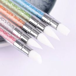 Nail Art Double-headed Silicone Pen Set Double-beveled Conical Tip Dizzy Gradient Powder-coated Drill Rod Embossed Painting Pen