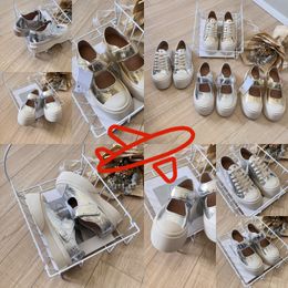 Casual Shoes Designer Shoes Womens Platform Trainers Sneakers Gold Silver lace up Velcro size 36-40 Classic Comfortable GAI white