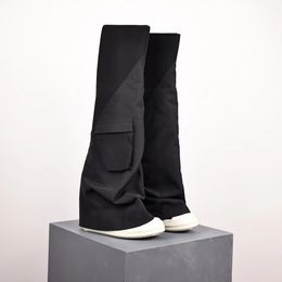 أحذية The Hacker Project ARIA SOOLT ONTKENT HIGHT HIGHT BOOTS BOOTS Strend With High High Voice Boundies for Women Luxury 42 Leather Bottom Belt Box
