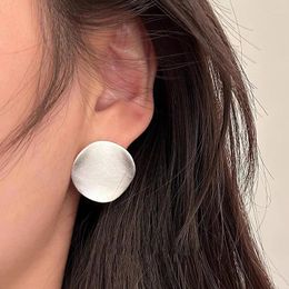 Stud Earrings PANJBJ 925 Silver Geometry Irregular Frosting Hyperbole Ear Studs For Women Girl Party Gift Punk Jewelry Drop