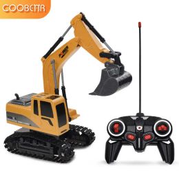 Car Electric/RC Car RC Excavator Bulldozer Toy 1 24 Truck Crane Electric Vehicle RTR Kid Gift Mini Remote Control Alloy Plastic Engine