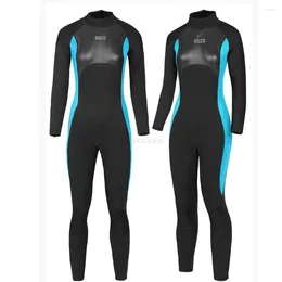 Women's Swimwear Women 3MM Wetsuit Full Bodysuit Round Neck Diving Suit Stretchy Swimming Surfing Snorkelling Kayaking Sports Clothing