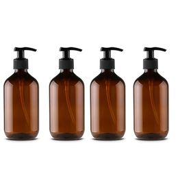 500Ml Pump Bottle Makeup Bathroom Liquid Shampoo Bottle Travel Dispenser Bottle Container for Soap Shower Gel