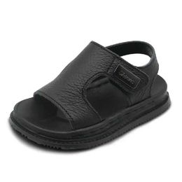 Sandals Summer Beach Sandals For Boys Korean Style 2024 Fashion Children Footwear PU Leather Anti-slippery Soft-soled Kids Shoes 240419