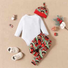 Clothing Sets Baby Boys 3Pcs Christmas Outfits Long Sleeve Bow Tie Romper Pants Hat Set Infant Clothes