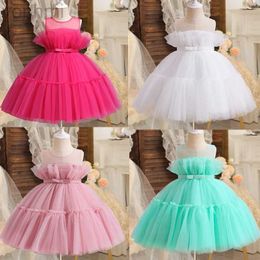 Girl's Dresses 2024 Baby Dresses For Girls Kids Wedding Bridesmaid Dresses Toddler Tulle Birthday Princess Party Dress Infant Outfits Vestidos d240423