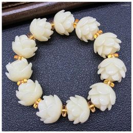 Charm Bracelets Handmade Natural Stone Lotus Buddha Beads Bracelet For Women Man Amulet Lucky Chain On Hand Luxury Yoga Jewelry Gifts