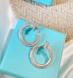 Fashion Diamond Stud Earrings two earrings Ladies Party Wedding Couple Gift Engagement Jewellery Bridal Belt Box8825486