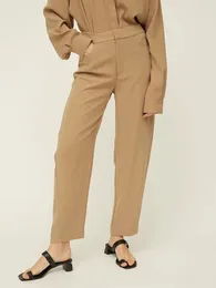 Women's Pants 2024 Spring And Summer Classic Curved Twist Seam Cropped Trousers Casual Women