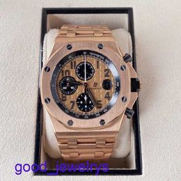 Hot AP Wrist Watch Royal Oak Offshore Series Watch Men's 42 Mm Diameter Steel 18k Rose Gold Men's Casual Watch Clock 26470OR.OO.1000OR.01