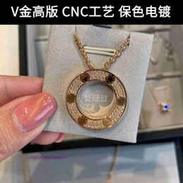 Designer Cartrres nacklace simple set pendant V Gold High Version Card Family Round Cake Necklace Does Not Fade No Diamonds Full Diamond Sky Star Girlfriend Gift Rose