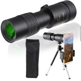 Telescopes 10300X40 HD Zoom Monocular Portable Telescope Mobile Telephoto Lens w/Tripod for Outdoor Camping Bird Watching Traveling