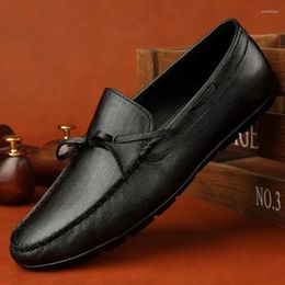 Casual Shoes For Men 2024 Slip On Leather Spring And Autumn Low-heeled Outdoor Daily Work Fashion Business