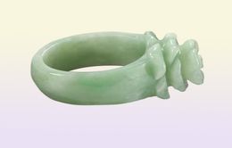 A goods natural Burma Jade bean green small flowers rose jade ring ring flower ladies ladies 68311236560096