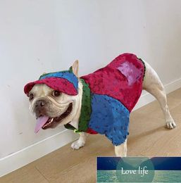 Pet Clothes New Color-Blocking Dog Pool Denim Suit Trendy Cute Jacket Teddy/French Bulldog Schnauzer Cow Top Quality