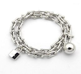 Link Chain Jewellery Whole For Men Women Cuff Bracelets Double Layer Bracelet Stainless Steel Luxury Birthday Gift 2021 Punk11456522