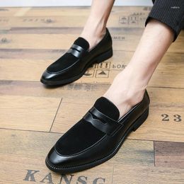 Dress Shoes Leather Slip On Patent Casual Oxford Shoe Moccasin Glitter Male Footwear Pointed Toe For Men