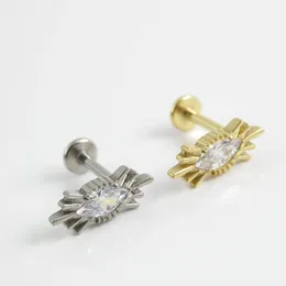 Stud Earrings UVW817 1pc G23 Material Cute Crab Flat Back Piercing For Women Zircon Shiny Bijoux