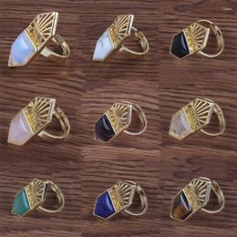 Cluster Rings Xinshangmie Distinctive Light Yellow Gold Colour Rose Pink Quartz Purple Amethysts Stone Finger Ring Party Gift Fashion Jewellery