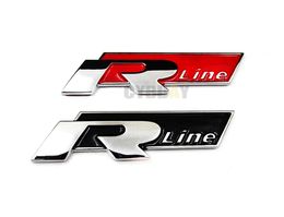 Rline R Line Chrome Alloy Trunk Badge Emblem Car Stickers for VW Golf 4 5 6 GTI Touran Tiguan POLO BORA5230937