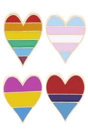 Gay Lesbian Pride Rainbow Enamel Lapel Pin Brooch Badge Unisex Fashion Jewelry Love Heart Brooches9785981