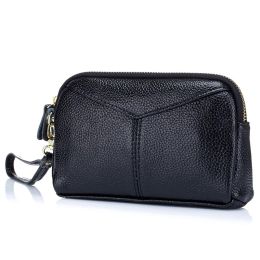 Wallets Mj Women Clutches Soft Split Cow Leather Day Clutch Wristlet Phone Bag Ladies Small Hand Bag Zipper Wallet High Capacity