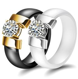 desigenr Jewellery couple rings ceramic zircon rings glaze band rings for couples fashion of 7208948