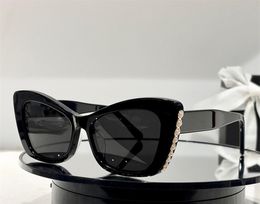 Fashion designer women 9021 sunglasses exquisite pearl inlay edge cat eye shape acetate glasses outdoor elegant atmosphere style A2512339