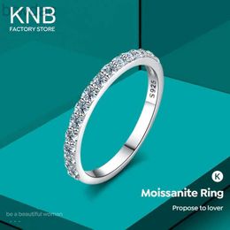 Solitaire Ring KNB Real Moissanite Diamond Solitaire Stackable Rings for Women 925 Sterling Silver Engagement Wedding Band Fashion Fine Jewelry d240419