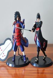 2pcs /lot 18cm Japan Anime Uchiha Madara Uchiha Sasuke Pvc Action Figures Model Toys J1907199830820