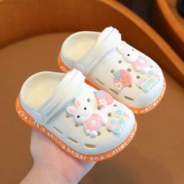 Slipper Kids Summer Outdoor Slippers Girl Baby Cartoon Pink Rabbit Antiskid Light Slippers Children Boys Cute Animal SandalsL2404