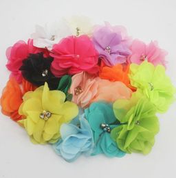 120pcs 25quot 9 petals chiffon flower for girls hair accessoriesfabric flower for baby headbandsdiy craft flower supplies9145440