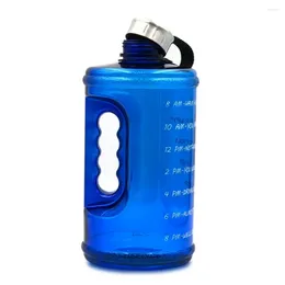Water Bottles Outdoor Sport Fitness Workout Bottle Plastic With Time Marker Drinkware Drink Kettle 2.2L Large Capacity