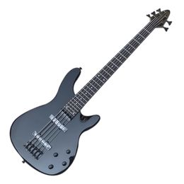 Factory Outlet-5 Strings Black Electric Bass Guitar with Rosewood Fingerboard,Logo/Color Can be Customized