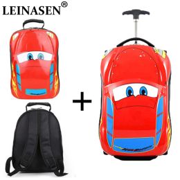 Luggage Children's Suitcase Child Trolley case Luggage Bag kids Schoolbags travel Suitcase Wheels 3D Supercar Travel case Toys for kinds