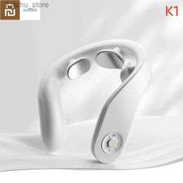 Electric massagers Youpin Back and Neck Massager K1 Wireless 3-head EMS Pulse L-shaped Neck Protector Heating Control Adjustable Relief Vibrant Y240425