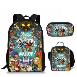 Bags Kid's Cuphead Game Mugman Mochila Students Backpack Shoulder Bag Travel School Bag for Teenagers Casual Mochila