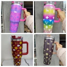 Accessories 40oz new designer Tumblers Cups With Silicone Handle Lid and Straw Generation Car Mugs Vacuum Insulated Water Bottles