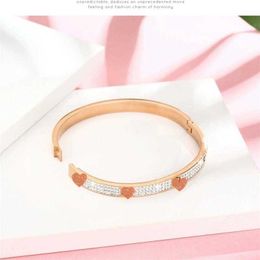 Designer Versatile Titanium steel bracelet female Carterigan Mantianxingnethong same type clasp half loop stainless diamond inlaid 10Q7