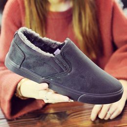 Casual Shoes Winter Plush Large Cotton Korean Version Lazy Anti-skid Thickened And Warm Men's Mens Boots