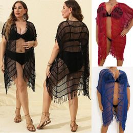 Bikini Smock Large Size Women's Sexy Perspective Short-sleeved Cardigan Outside With