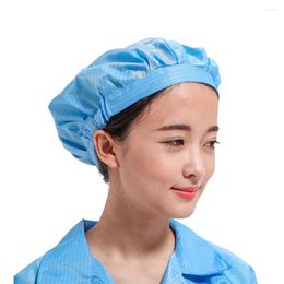 Berets 4 Pcs Cleanroom Anti-static Workshop Hat Breathable Mesh Window Polyester Factory Working For Men Women (Blue)