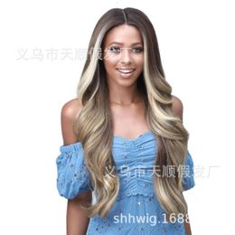 human curly wigs Fashion womens medium length small curly fluffy whole wig cover womens wig long curly hair big wave head cover